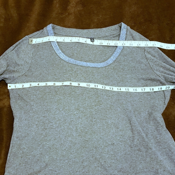 Petite XL beaded neckline, grey sweater, Apt. 9 - Picture 10 of 12